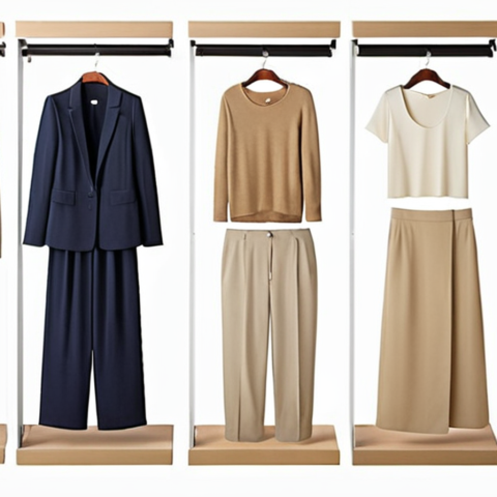 **

A minimalist, chic wardrobe featuring Uniqlo clothing. Focus on neutral colors like beige, gray, and navy. Show a person effortlessly mixing and matching these timeless pieces, emphasizing comfort and elegance. The setting should be a well-organized closet, highlighting the quality and durability of the fabrics.

**