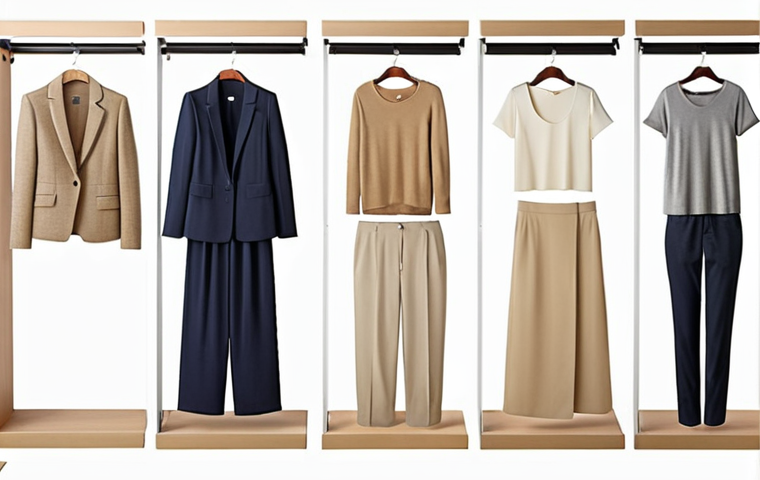 **
A minimalist, chic wardrobe featuring Uniqlo clothing. Focus on neutral colors like beige, gray, and navy. Show a person effortlessly mixing and matching these timeless pieces, emphasizing comfort and elegance. The setting should be a well-organized closet, highlighting the quality and durability of the fabrics.
**