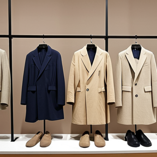 Arket - Timeless Functionality**

*   Prompt: A minimalist Arket store display featuring impeccably tailored neutral-toned clothing (beige, gray, navy) made from natural materials like organic cotton and linen. Focus on the clean lines and durable quality of the garments, with a backdrop suggesting a modern marketplace atmosphere.

**