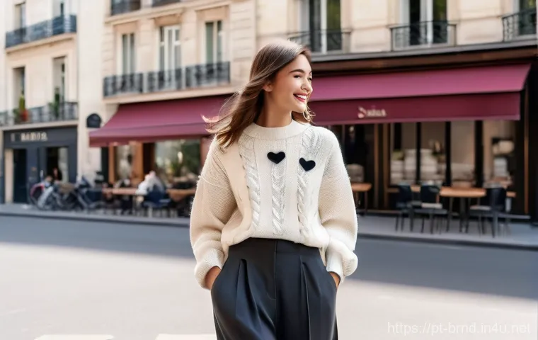 아미 AMI 와 생로랑의 모던룩 - **AMI Paris: Effortless Parisian Chic**
A young adult (20s-30s), appearing relaxed yet impeccabl...