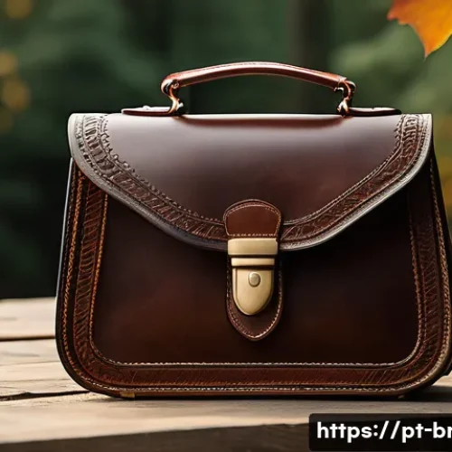 Home 30 코치와 마이클코어스의 가방 비교 - A classic American vintage-inspired structured leather handbag placed on a rustic wooden table surro...